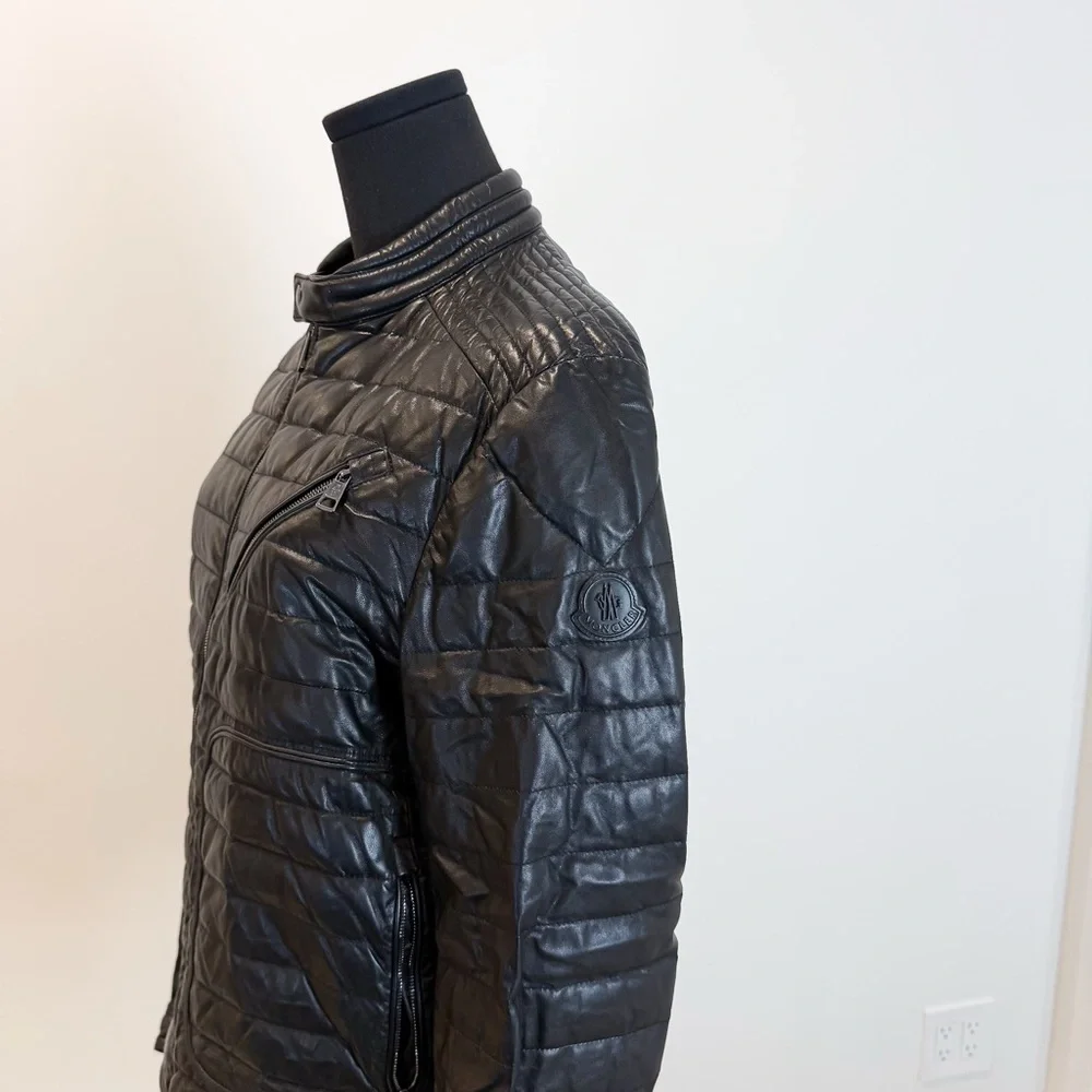 Moncler full leather Quilted Jacket Size 1 (Fits more like Size Small) JU0011 - Picture 2 of 15